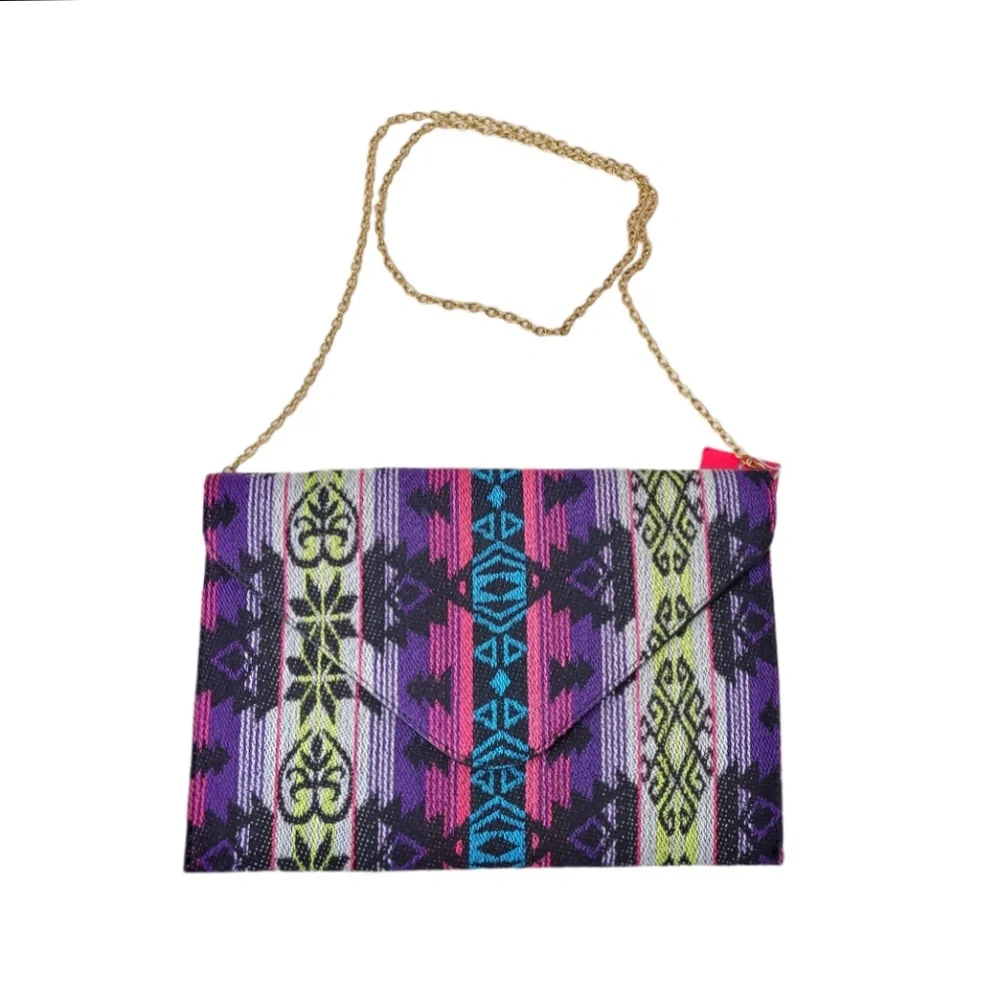 Vieta Colorful Tribal Boho Envelope Clutch Purse